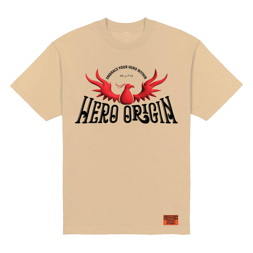 Hero Origin Half Phoenix Sand T-Shirt Front